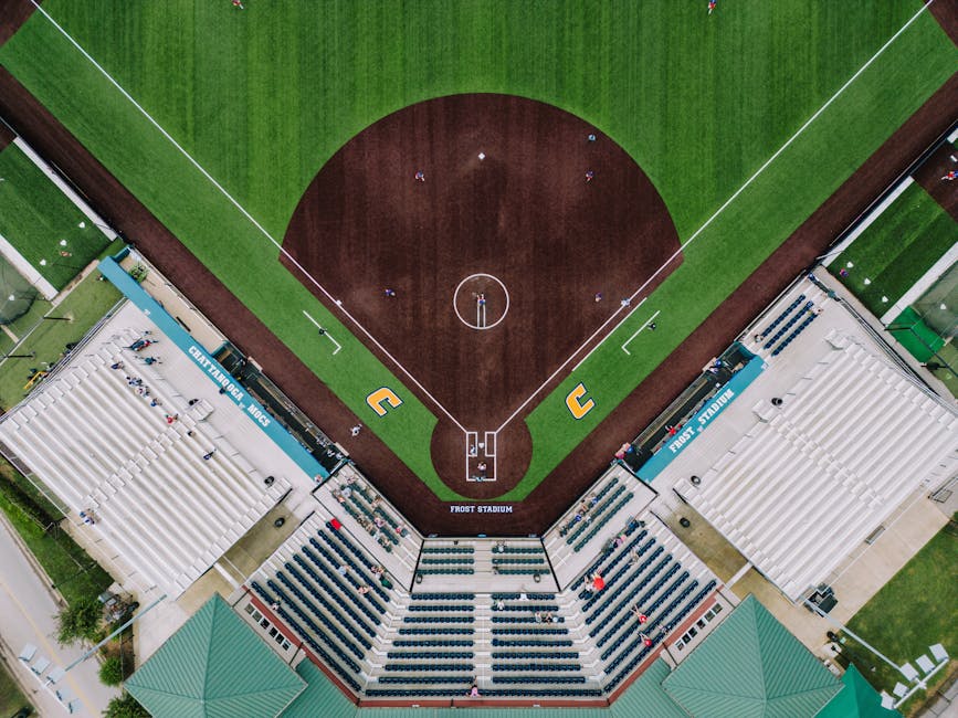 Birds Eye View of American Football Field